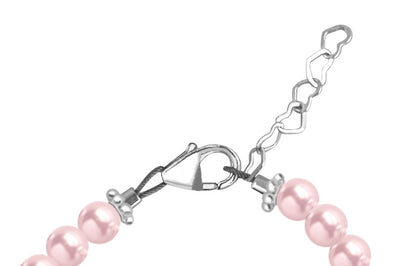 Sterling Silver & Pink Pearl Bracelet Clasp Detail